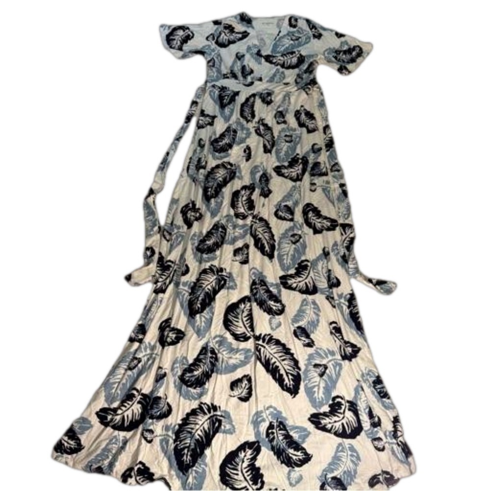 RP by Rachel Pally Blue Navy White Maxi Dress Size XS Ties in Back 58" Long NEW - Picture 3 of 11